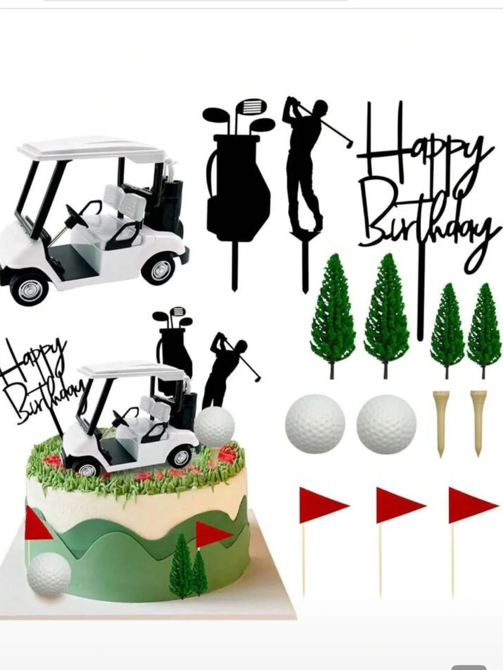Golf Theme Cake Toppers